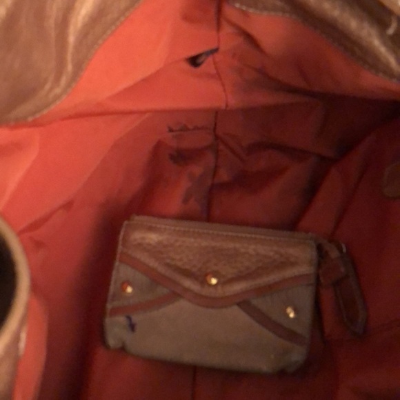 Cole Haan  large gold metallic leather bucket bag , tan calf hair - Picture 7 of 16